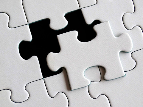 puzzle pieces closeup colorful